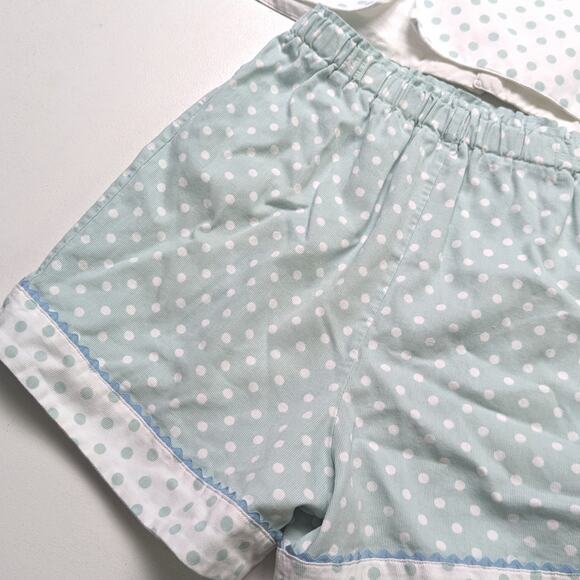 Girls Outfit Size 8 Blue Polka Dot Shorts Tank Top Monogram 'K' Boutique - Picture 4 of 6